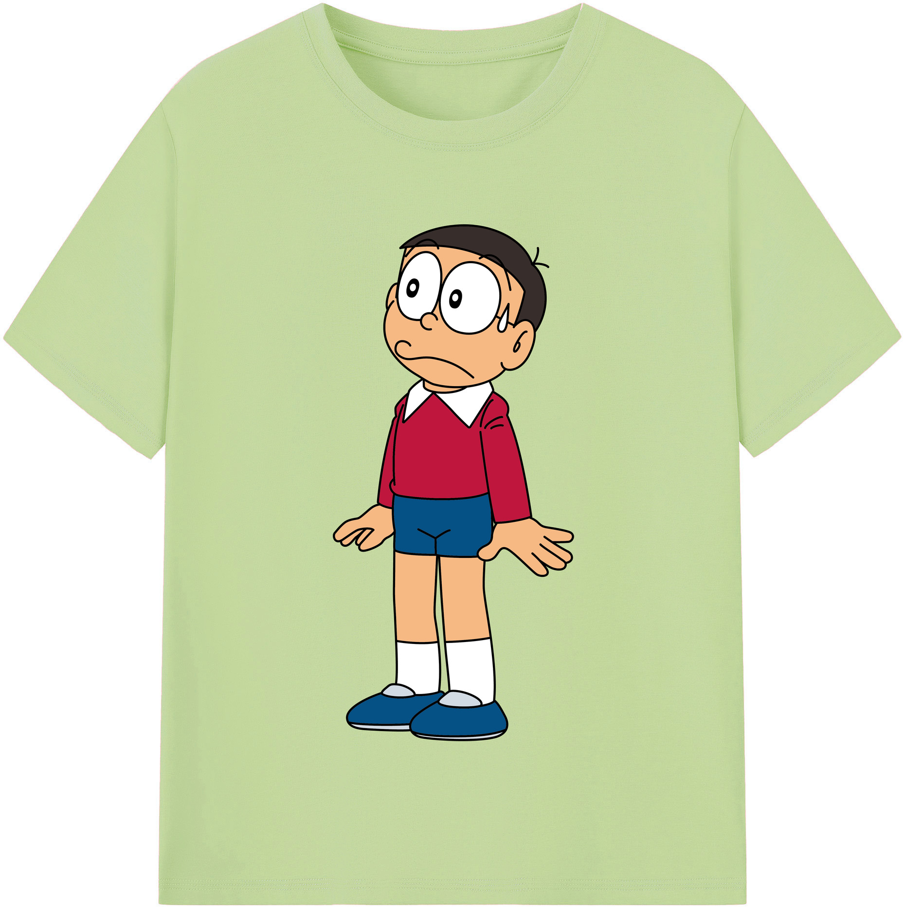 （画像用） ドラえもん 野比 のび太 Doraemon Nobita Nobi 綿100％半袖Tシャツ（フロントプリント）